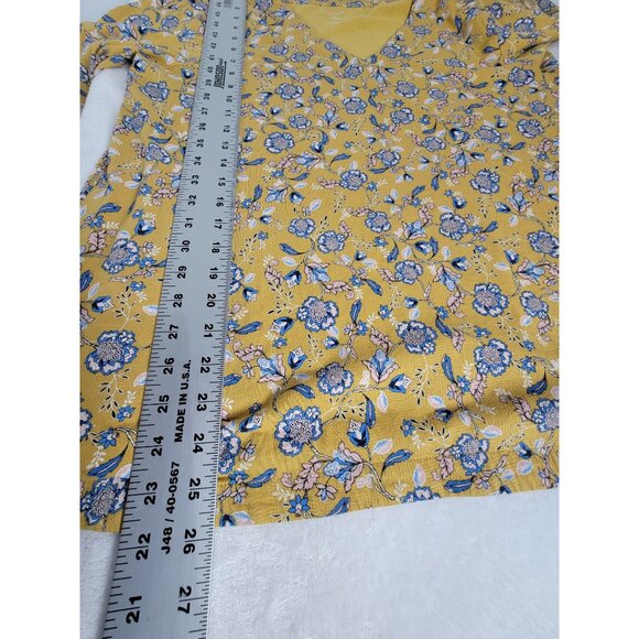 J.Jill Pure Jill Printed V-Neck Top Womens Large Floral Multicolor 3/4 Sleeve - Picture 8 of 8